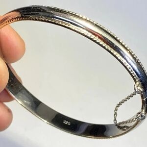 925 Bangle Sterling Silver Two Tone 13grams - Offers welcome